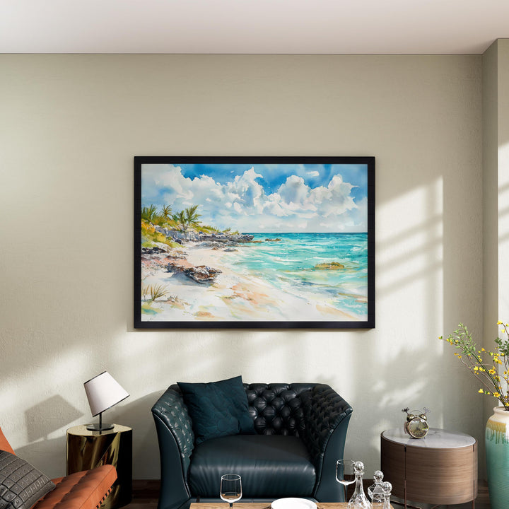 Turks and Caicos Islands Watercolor Poster Landscape Wall Art Turks and Caicos Islands Wall Hanging Home Décor Turks and Caicos Islands Gift