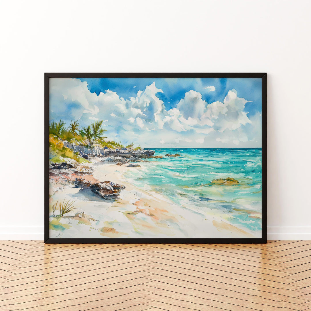 Turks and Caicos Islands Watercolor Poster Landscape Wall Art Turks and Caicos Islands Wall Hanging Home Décor Turks and Caicos Islands Gift