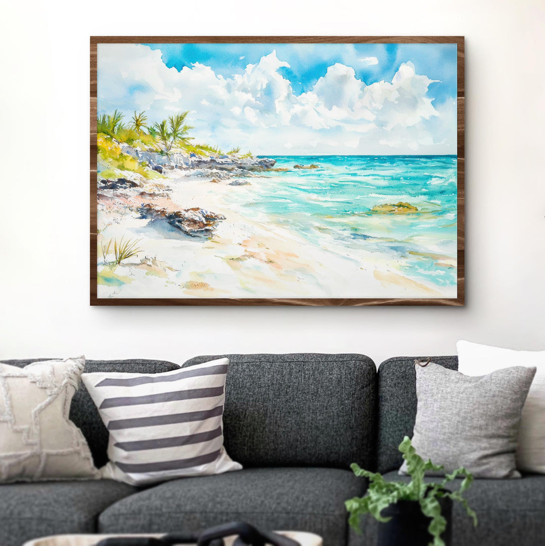 Turks and Caicos Islands Watercolor Poster Landscape Wall Art Turks and Caicos Islands Wall Hanging Home Décor Turks and Caicos Islands Gift