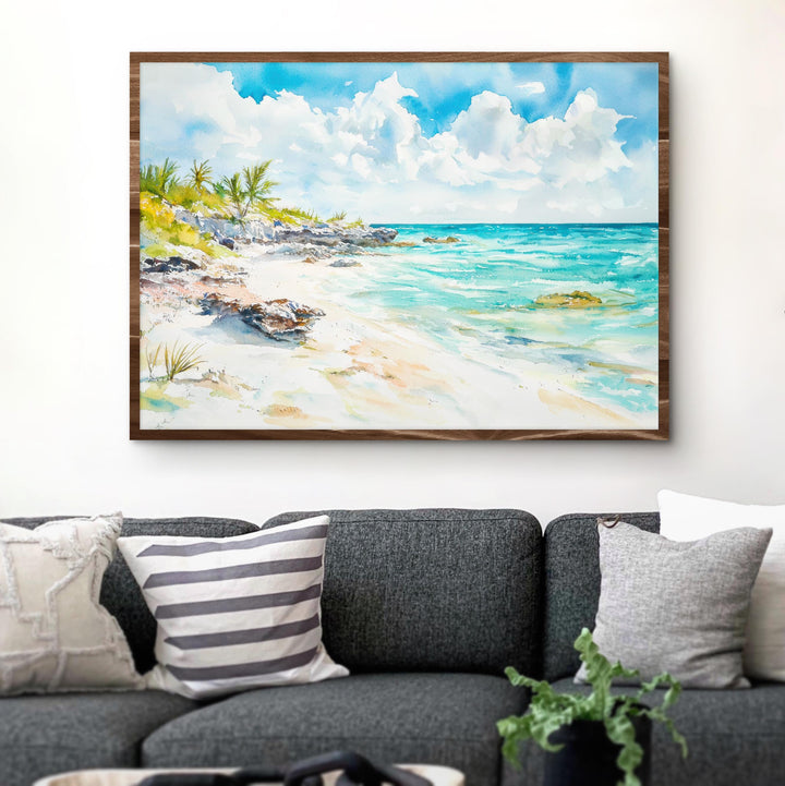 Turks and Caicos Islands Watercolor Poster Landscape Wall Art Turks and Caicos Islands Wall Hanging Home Décor Turks and Caicos Islands Gift
