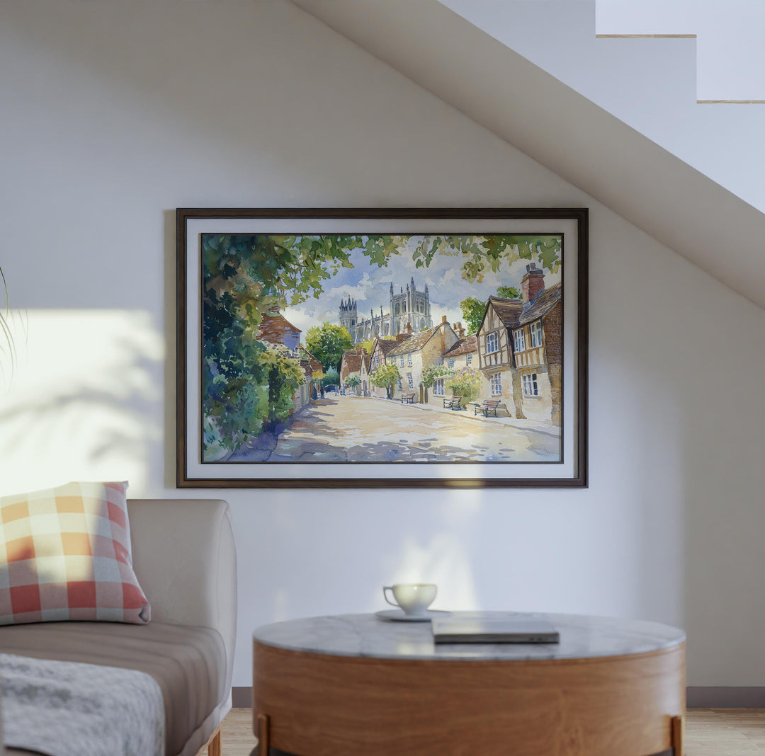 Winchester Watercolor Poster Landscape Wall Art Winchester Wall Hanging Home Décor Winchester Gift Art Lovers United Kingdom Wall Art