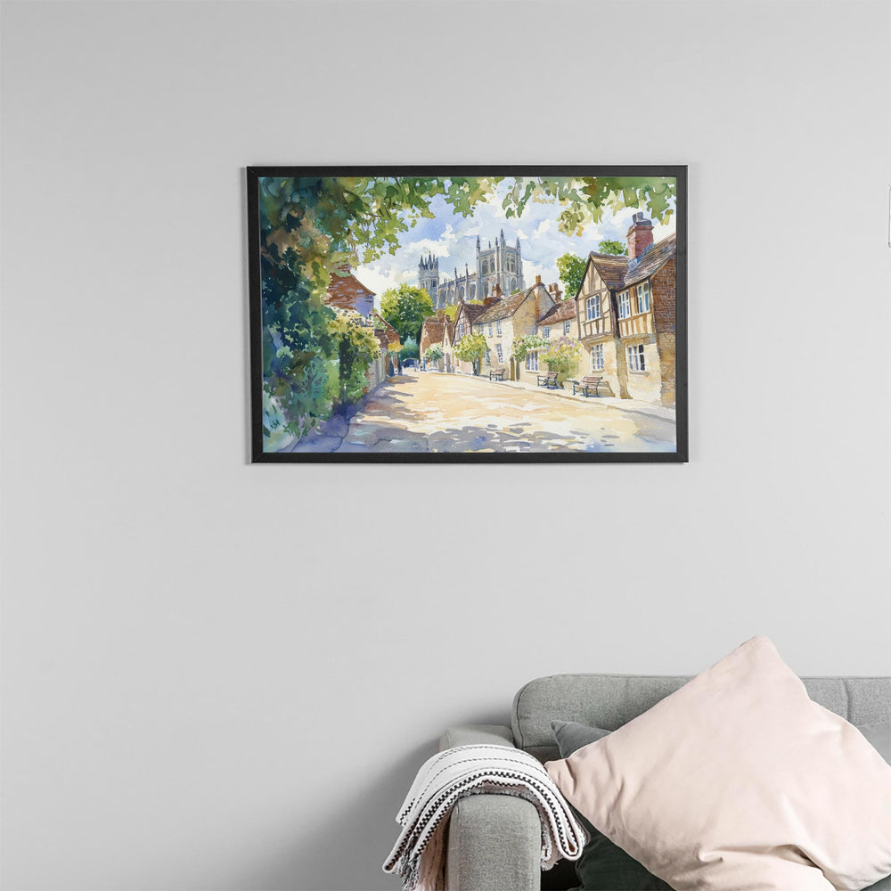 Winchester Watercolor Poster Landscape Wall Art Winchester Wall Hanging Home Décor Winchester Gift Art Lovers United Kingdom Wall Art
