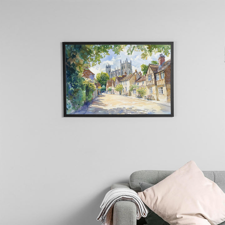 Winchester Watercolor Poster Landscape Wall Art Winchester Wall Hanging Home Décor Winchester Gift Art Lovers United Kingdom Wall Art