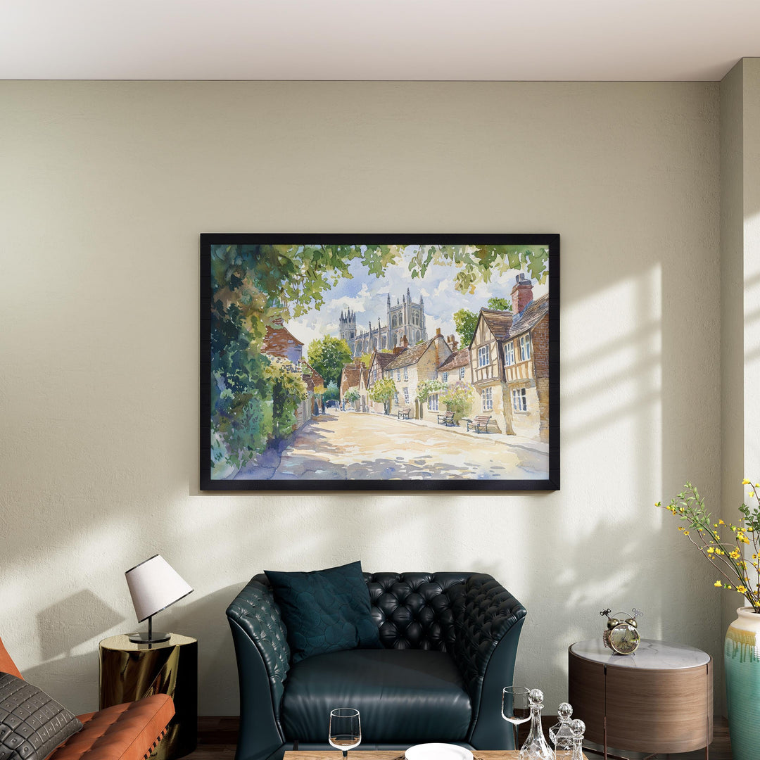 Winchester Watercolor Poster Landscape Wall Art Winchester Wall Hanging Home Décor Winchester Gift Art Lovers United Kingdom Wall Art
