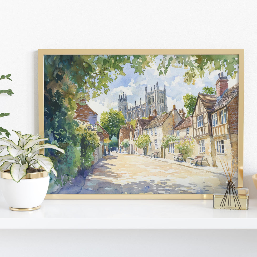 Winchester Watercolor Poster Landscape Wall Art Winchester Wall Hanging Home Décor Winchester Gift Art Lovers United Kingdom Wall Art