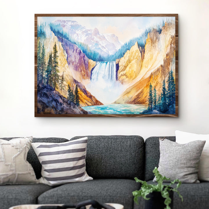 Yellowstone Watercolor Poster Landscape Wall Art Yellowstone Wall Hanging Home Décor Yellowstone Gift Art Lovers United States Wall Art