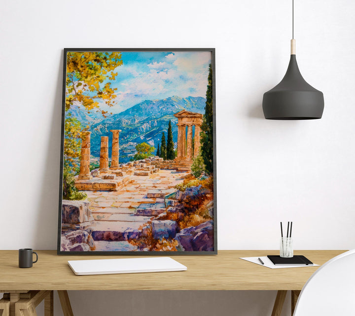 Delphi Watercolor Poster Wall Art Delphi Wall Hanging Home Décor Delphi Gift Art Lovers Greece Wall Art