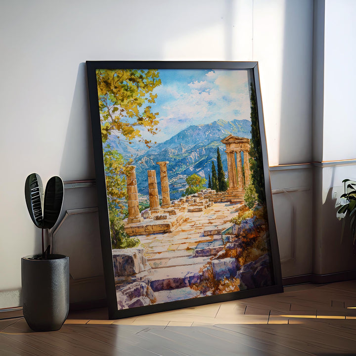 Delphi Watercolor Poster Wall Art Delphi Wall Hanging Home Décor Delphi Gift Art Lovers Greece Wall Art