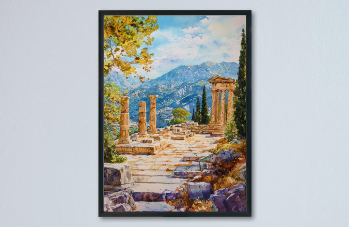 Delphi Watercolor Poster Wall Art Delphi Wall Hanging Home Décor Delphi Gift Art Lovers Greece Wall Art