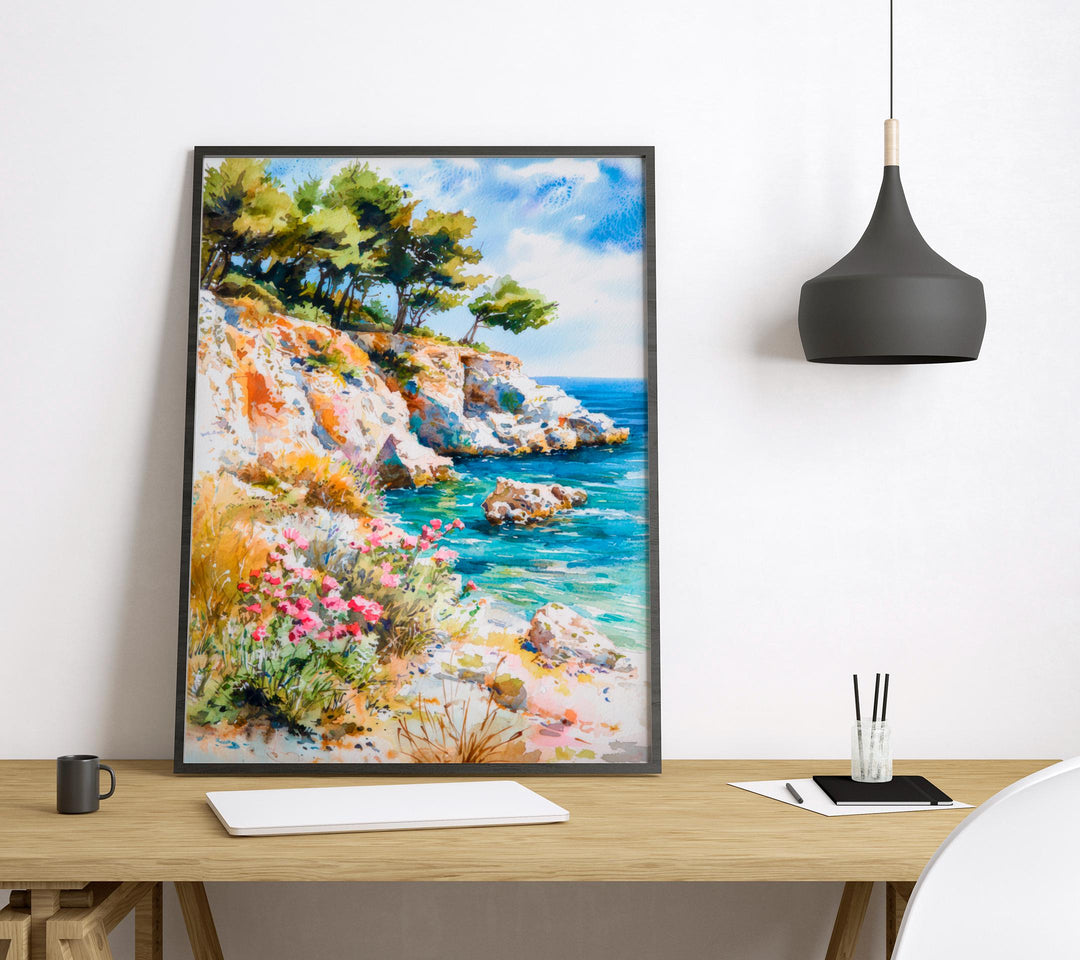 Halkidiki Watercolor Poster Wall Art Halkidiki Wall Hanging Home Décor Halkidiki Gift Art Lovers Greece Wall Art