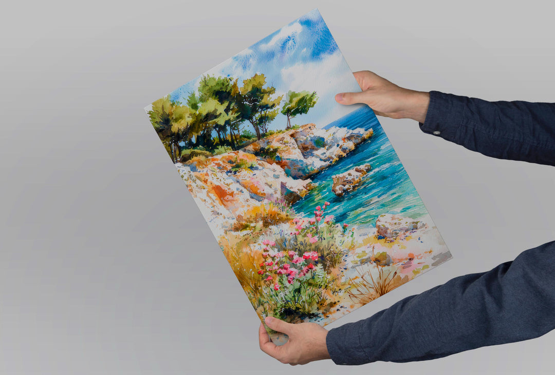 Halkidiki Watercolor Poster Wall Art Halkidiki Wall Hanging Home Décor Halkidiki Gift Art Lovers Greece Wall Art