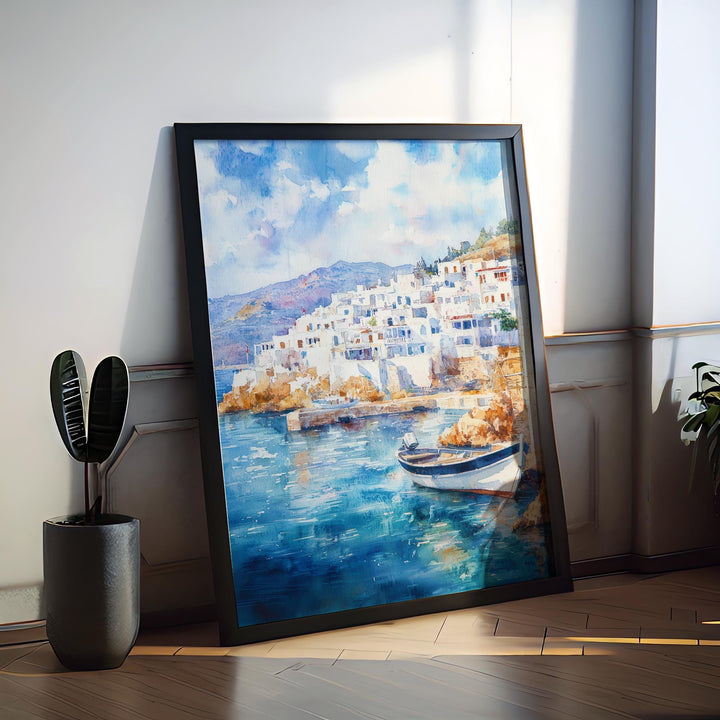 Naxos Watercolor Poster Wall Art Naxos Wall Hanging Home Décor Naxos Gift Art Lovers Greece Wall Art