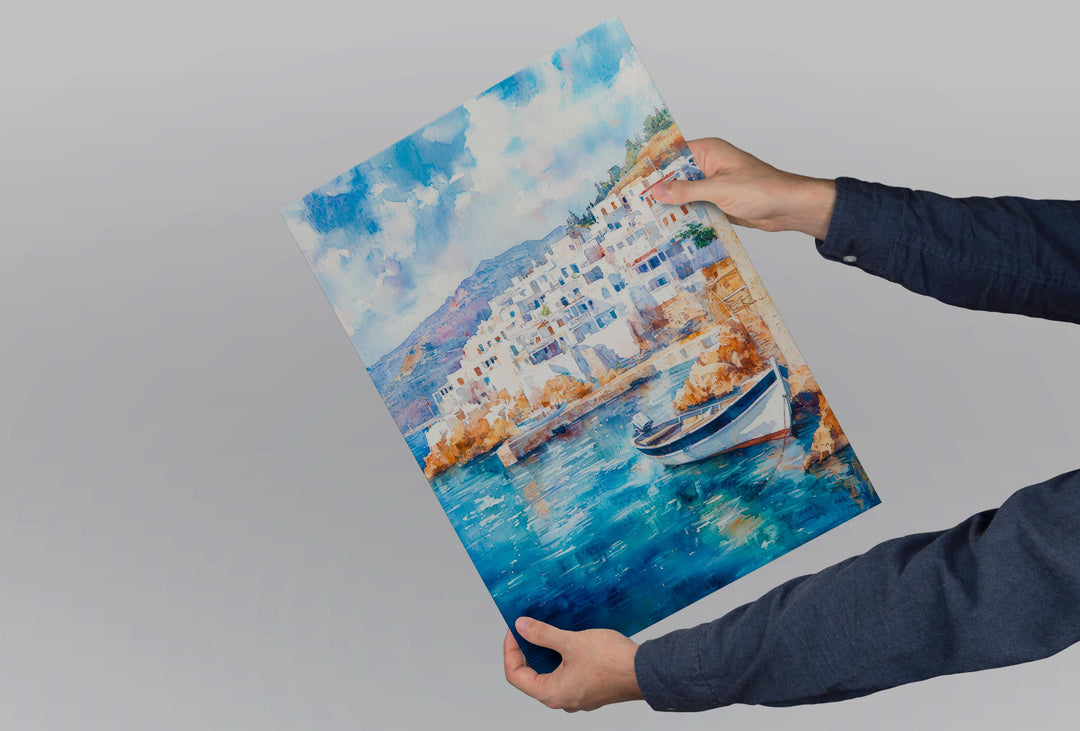 Naxos Watercolor Poster Wall Art Naxos Wall Hanging Home Décor Naxos Gift Art Lovers Greece Wall Art