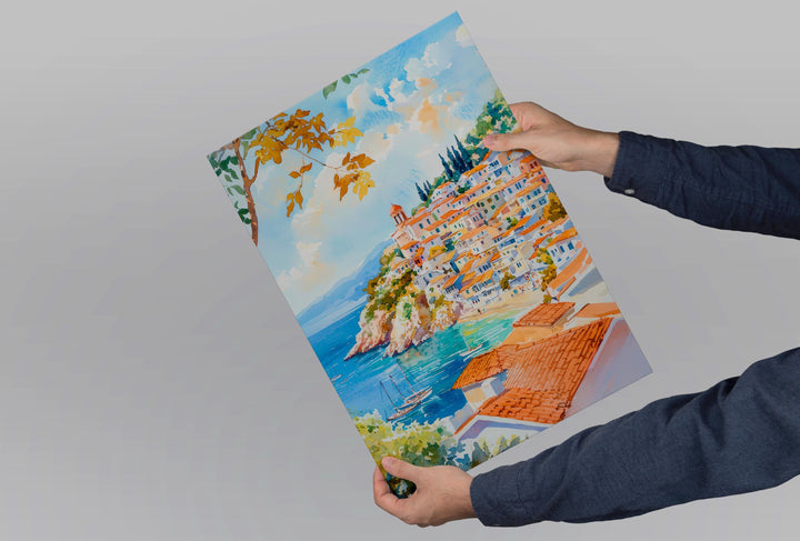 Parga Watercolor Poster Wall Art Parga Wall Hanging Home Décor Parga Gift Art Lovers Greece Wall Art