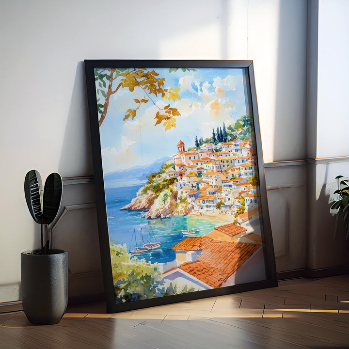 Parga Watercolor Poster Wall Art Parga Wall Hanging Home Décor Parga Gift Art Lovers Greece Wall Art