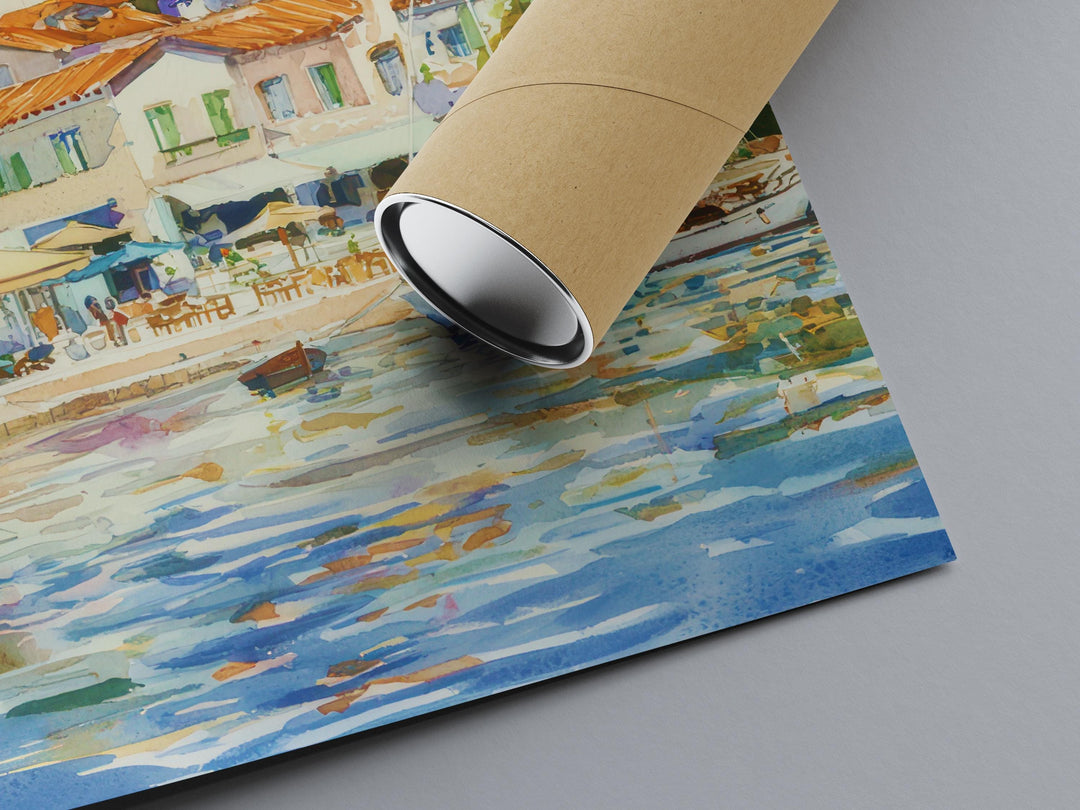 Poros Watercolor Poster Wall Art Poros Wall Hanging Home Décor Poros Gift Art Lovers Greece Wall Art