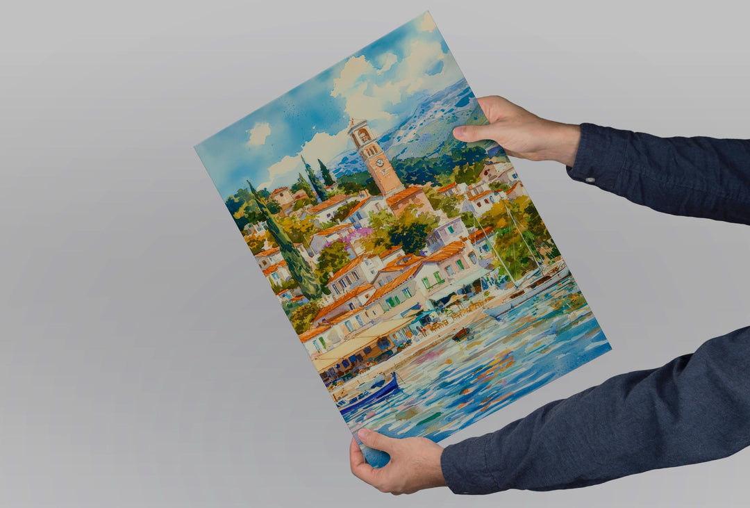 Poros Watercolor Poster Wall Art Poros Wall Hanging Home Décor Poros Gift Art Lovers Greece Wall Art