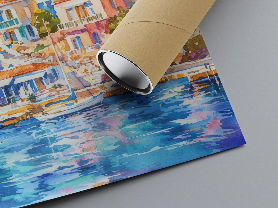 Symi Watercolor Poster Wall Art Symi Wall Hanging Home Décor Symi Gift Art Lovers Greece Wall Art