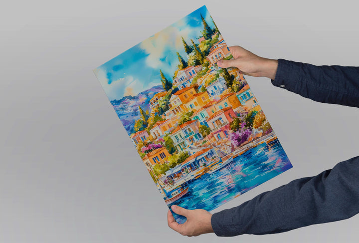 Symi Watercolor Poster Wall Art Symi Wall Hanging Home Décor Symi Gift Art Lovers Greece Wall Art
