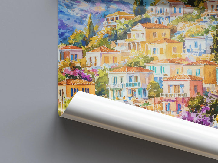 Symi Watercolor Poster Wall Art Symi Wall Hanging Home Décor Symi Gift Art Lovers Greece Wall Art