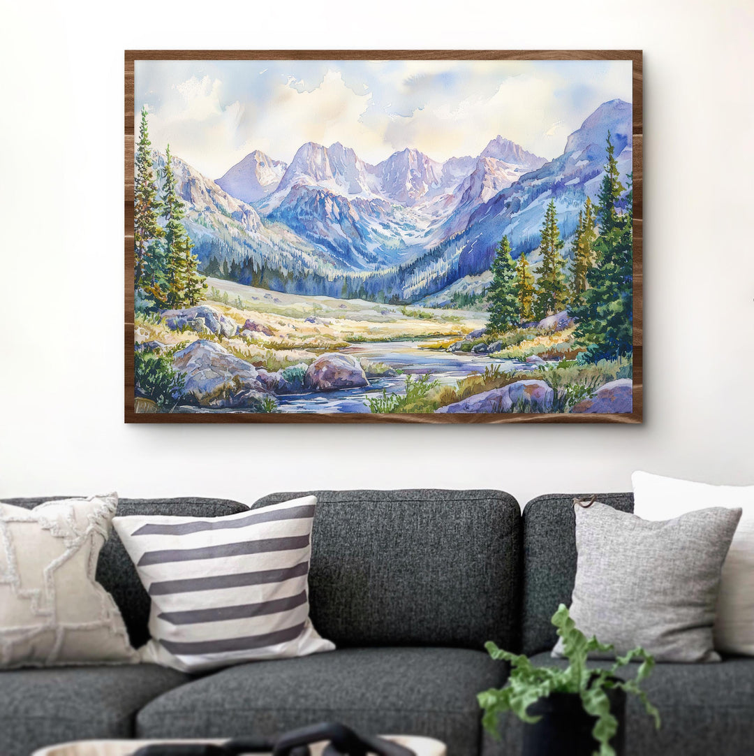 Rocky Mountain NP Watercolor Poster Landscape Wall Art Rocky Mountain NP Wall Hanging Home Décor Rocky Mountain NP Gift Art Lovers