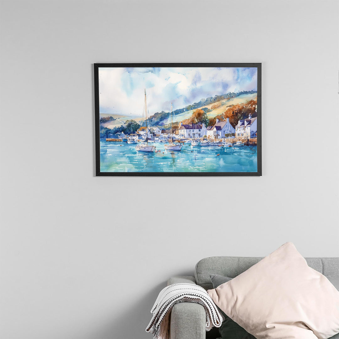 Salcombe Watercolor Poster Landscape Wall Art Salcombe Wall Hanging Home Décor Salcombe Gift Art Lovers United Kingdom Wall Art