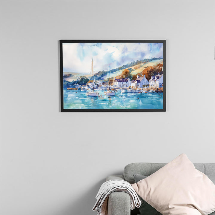 Salcombe Watercolor Poster Landscape Wall Art Salcombe Wall Hanging Home Décor Salcombe Gift Art Lovers United Kingdom Wall Art