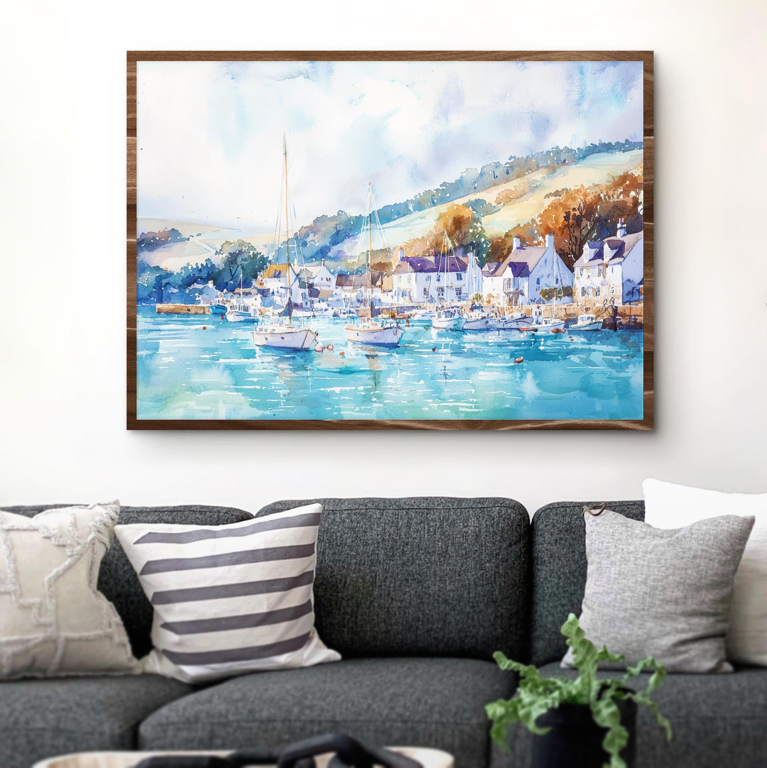 Salcombe Watercolor Poster Landscape Wall Art Salcombe Wall Hanging Home Décor Salcombe Gift Art Lovers United Kingdom Wall Art