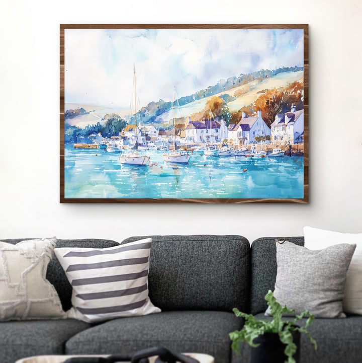 Salcombe Watercolor Poster Landscape Wall Art Salcombe Wall Hanging Home Décor Salcombe Gift Art Lovers United Kingdom Wall Art