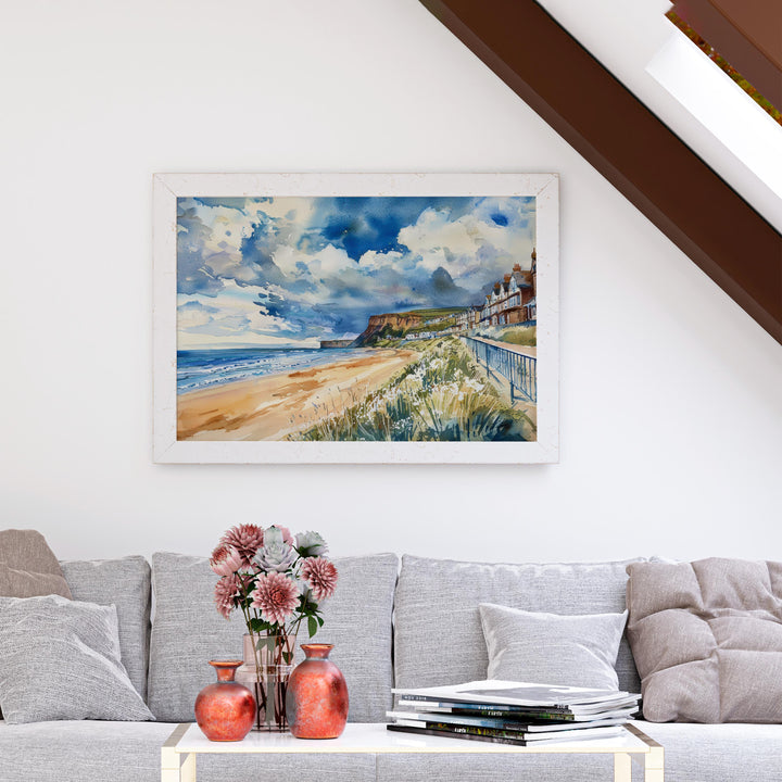 Saltburn-by-the-Sea Watercolor Poster Landscape Wall Art Saltburn-by-the-Sea Wall Hanging Home Décor Saltburn-by-the-Sea Gift Art Lovers
