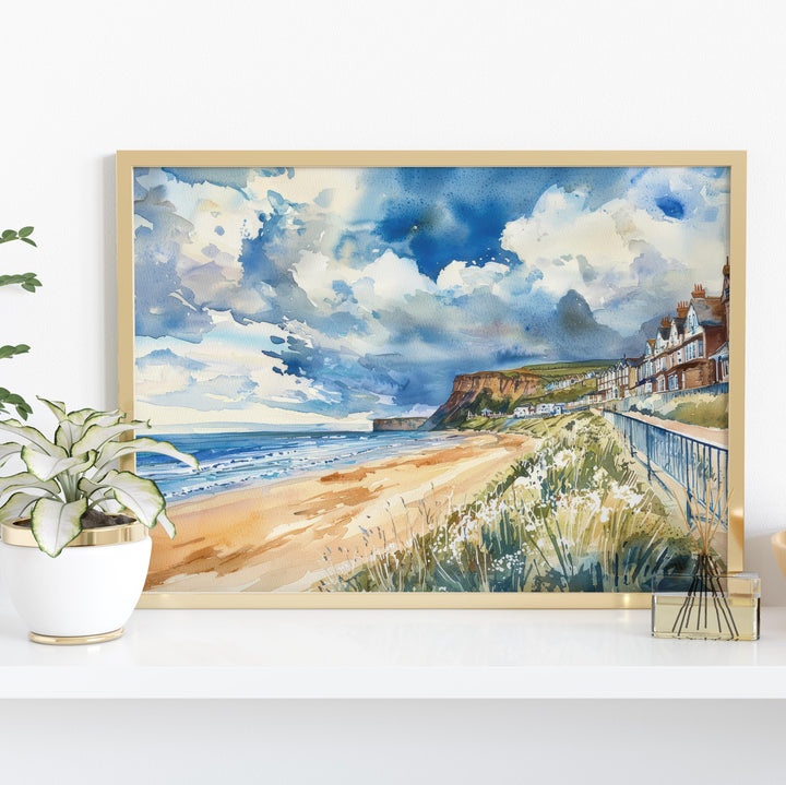Saltburn-by-the-Sea Watercolor Poster Landscape Wall Art Saltburn-by-the-Sea Wall Hanging Home Décor Saltburn-by-the-Sea Gift Art Lovers