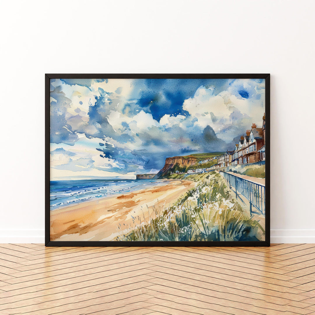 Saltburn-by-the-Sea Watercolor Poster Landscape Wall Art Saltburn-by-the-Sea Wall Hanging Home Décor Saltburn-by-the-Sea Gift Art Lovers