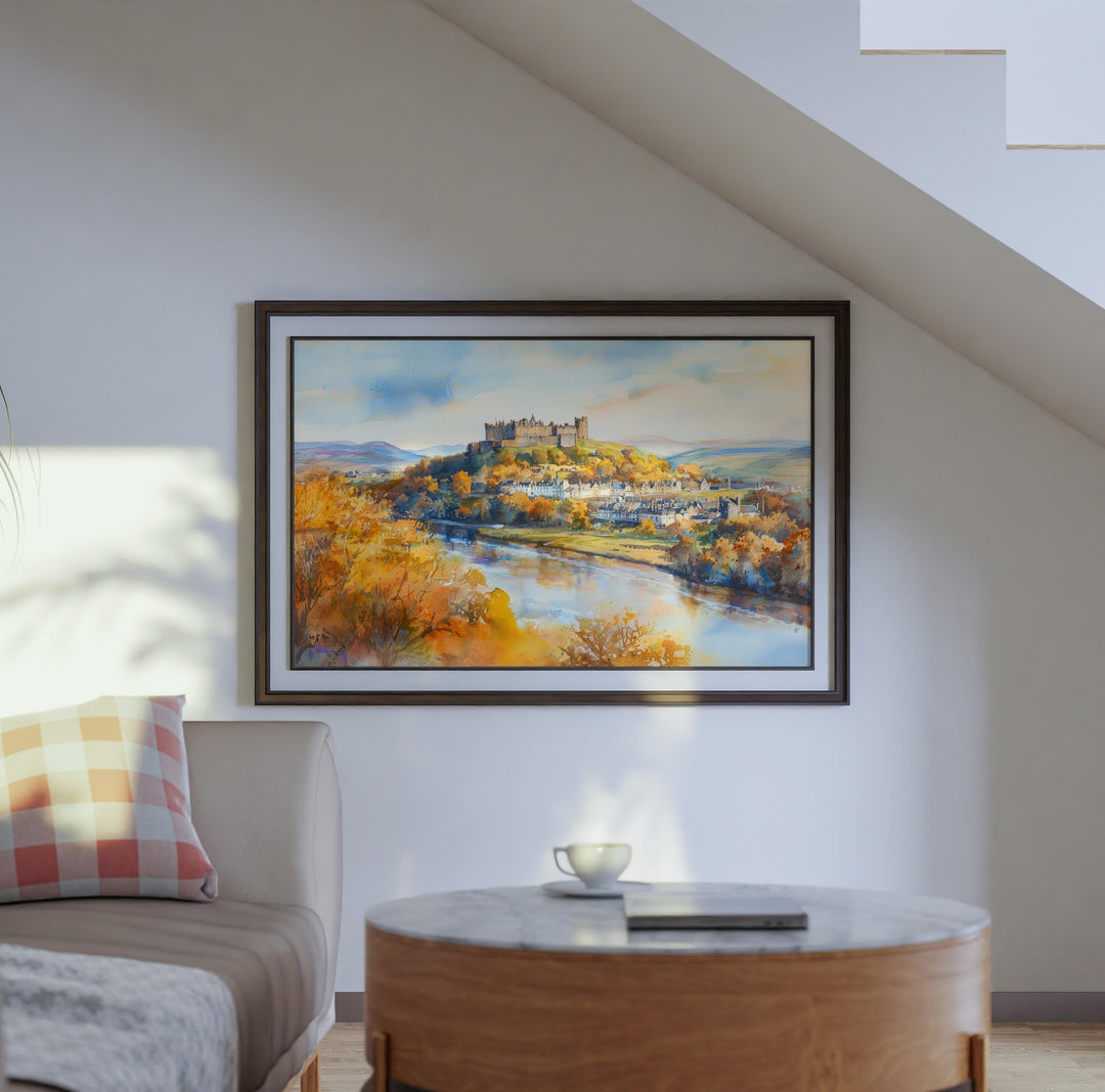 Stirling Watercolor Poster Landscape Wall Art Stirling Wall Hanging Home Décor Stirling Gift Art Lovers Scotland Wall Art