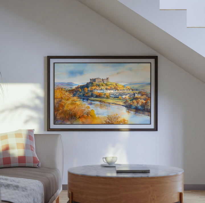 Stirling Watercolor Poster Landscape Wall Art Stirling Wall Hanging Home Décor Stirling Gift Art Lovers Scotland Wall Art