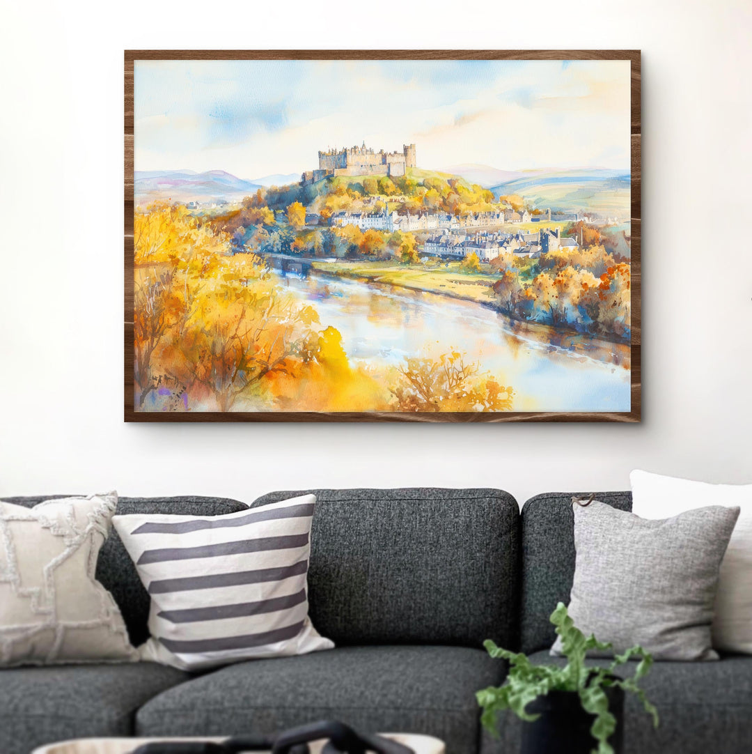 Stirling Watercolor Poster Landscape Wall Art Stirling Wall Hanging Home Décor Stirling Gift Art Lovers Scotland Wall Art
