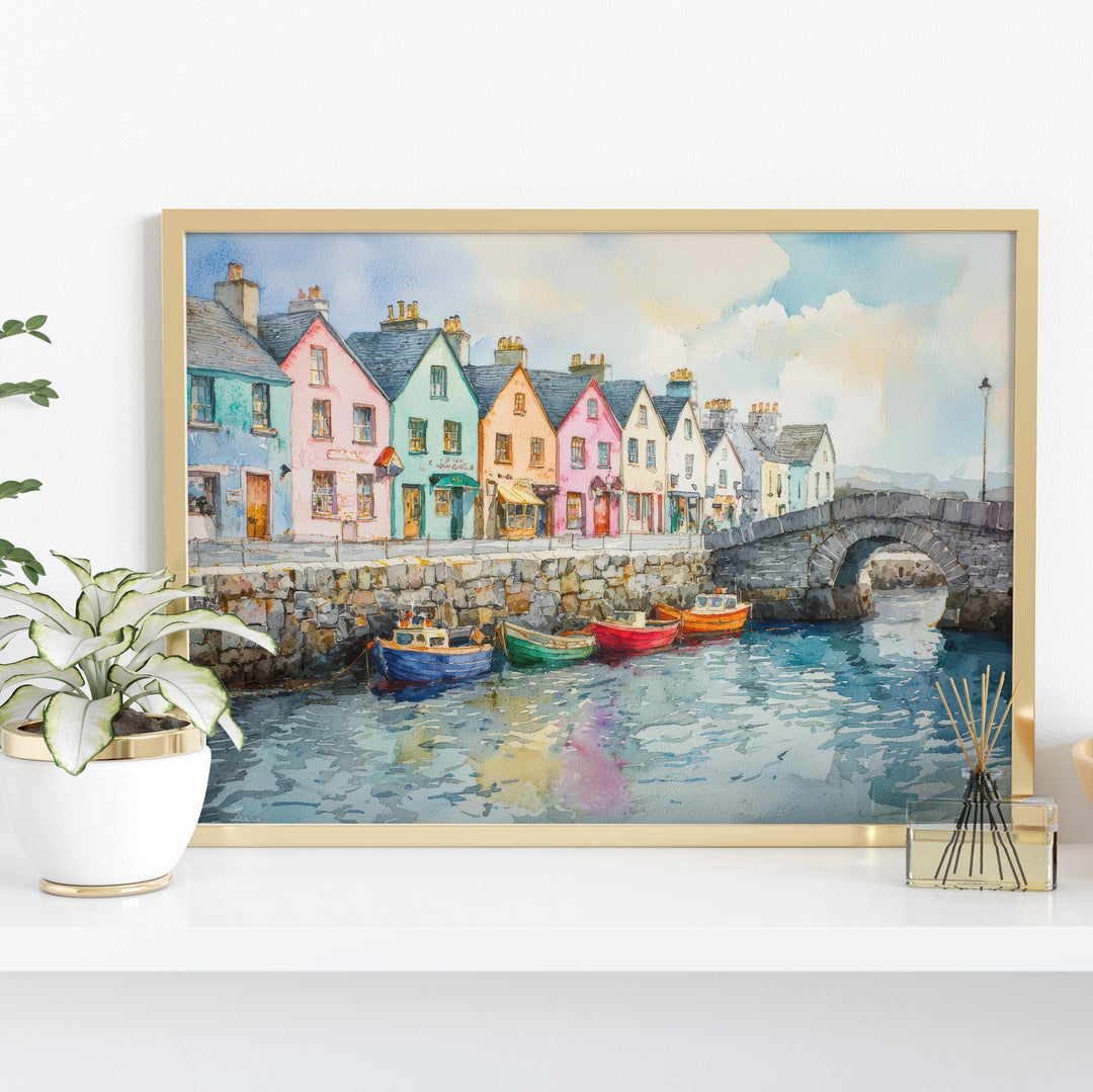 Galway Watercolor Poster Landscape Wall Art Galway Wall Hanging Home Décor Galway Gift Art Lovers Ireland Wall Art