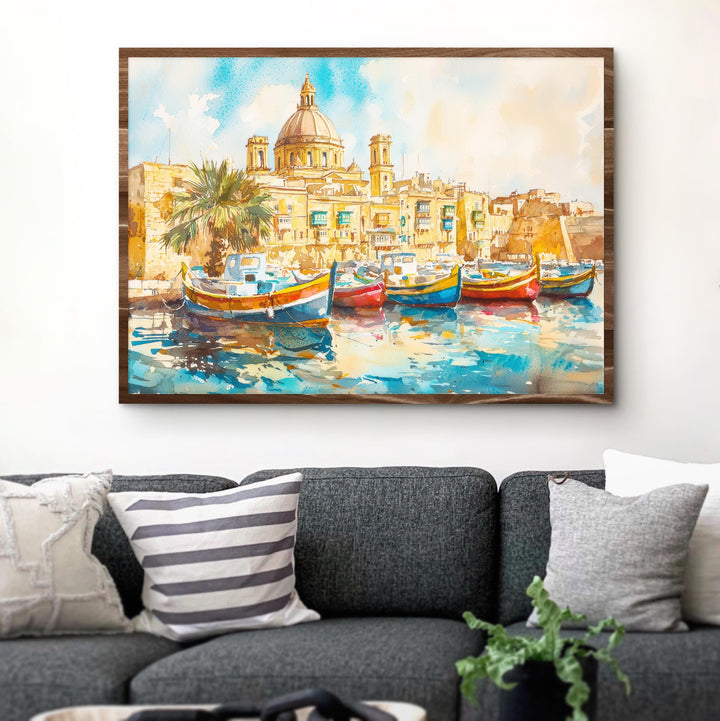Malta Watercolor Poster Landscape Wall Art Malta Wall Hanging Home Décor Malta Gift Art Lovers Malta Wall Art