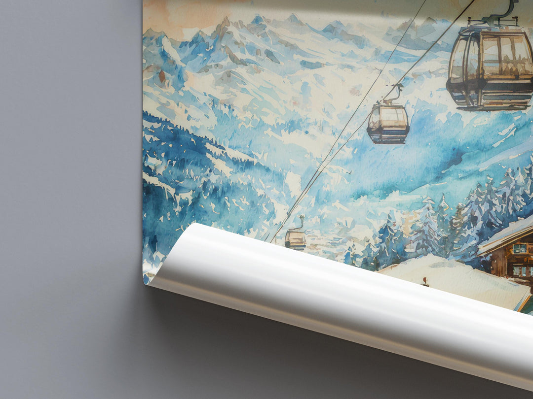 Verbier Watercolor Poster Wall Art Verbier Wall Hanging Home Décor Verbier Gift Art Lovers Switzerland Wall Art