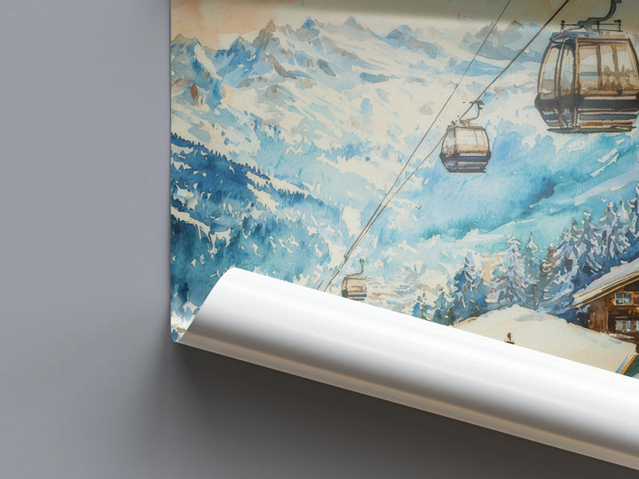 Verbier Watercolor Poster Wall Art Verbier Wall Hanging Home Décor Verbier Gift Art Lovers Switzerland Wall Art