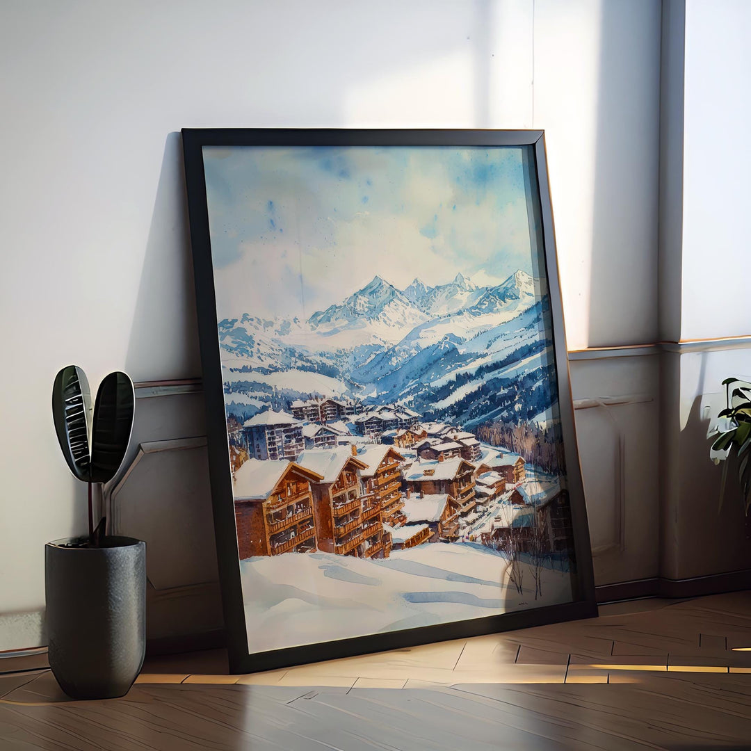 Les Deux Alpes Watercolor Poster Wall Art Les Deux Alpes Wall Hanging Home Décor Les Deux Alpes Gift Art Lovers France Wall Art