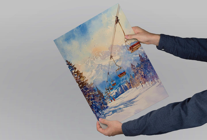 La Plagne Watercolor Poster Wall Art La Plagne Wall Hanging Home Décor La Plagne Gift Art Lovers France Wall Art