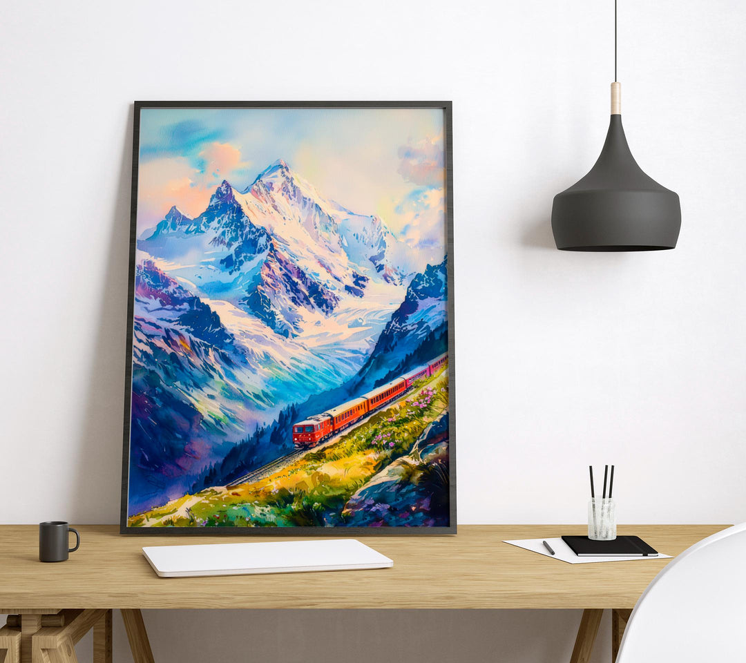Jungfrau Watercolor Poster Wall Art Jungfrau Wall Hanging Home Décor Jungfrau Gift Art Lovers Switzerland Wall Art
