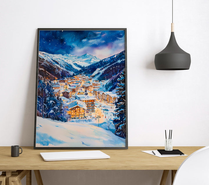 Davos Watercolor Poster Wall Art Davos Wall Hanging Home Décor Davos Gift Art Lovers Switzerland Wall Art