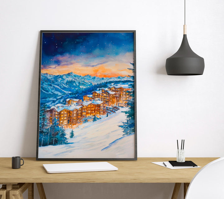 Avoriaz Watercolor Poster Wall Art Avoriaz Wall Hanging Home Décor Avoriaz Gift Art Lovers France Wall Art