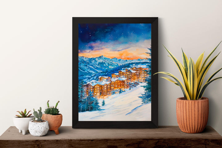 Avoriaz Watercolor Poster Wall Art Avoriaz Wall Hanging Home Décor Avoriaz Gift Art Lovers France Wall Art