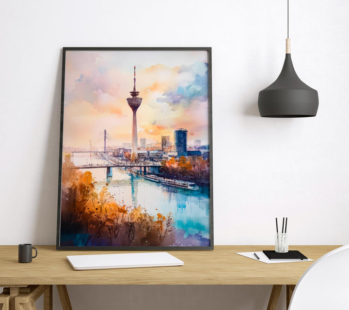 Dusseldorf Watercolor Poster Wall Art Dusseldorf Wall Hanging Home Décor Dusseldorf Gift Art Lovers Germany Wall Art