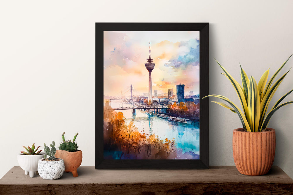 Dusseldorf Watercolor Poster Wall Art Dusseldorf Wall Hanging Home Décor Dusseldorf Gift Art Lovers Germany Wall Art