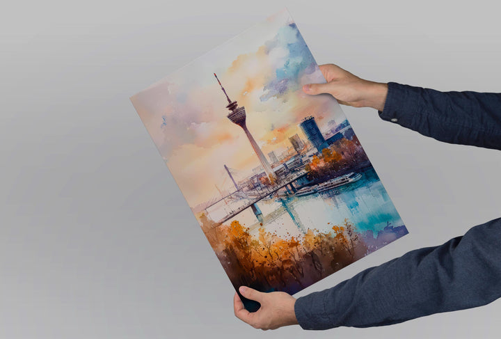 Dusseldorf Watercolor Poster Wall Art Dusseldorf Wall Hanging Home Décor Dusseldorf Gift Art Lovers Germany Wall Art