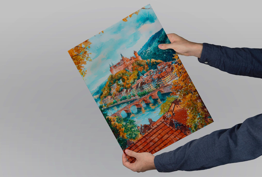 Heidelberg Watercolor Poster Wall Art Heidelberg Wall Hanging Home Décor Heidelberg Gift Art Lovers Germany Wall Art