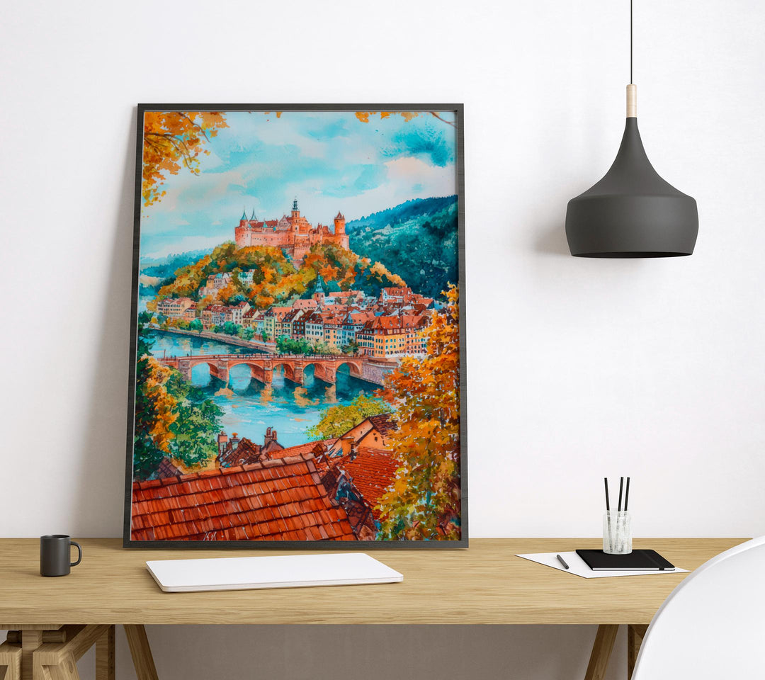 Heidelberg Watercolor Poster Wall Art Heidelberg Wall Hanging Home Décor Heidelberg Gift Art Lovers Germany Wall Art